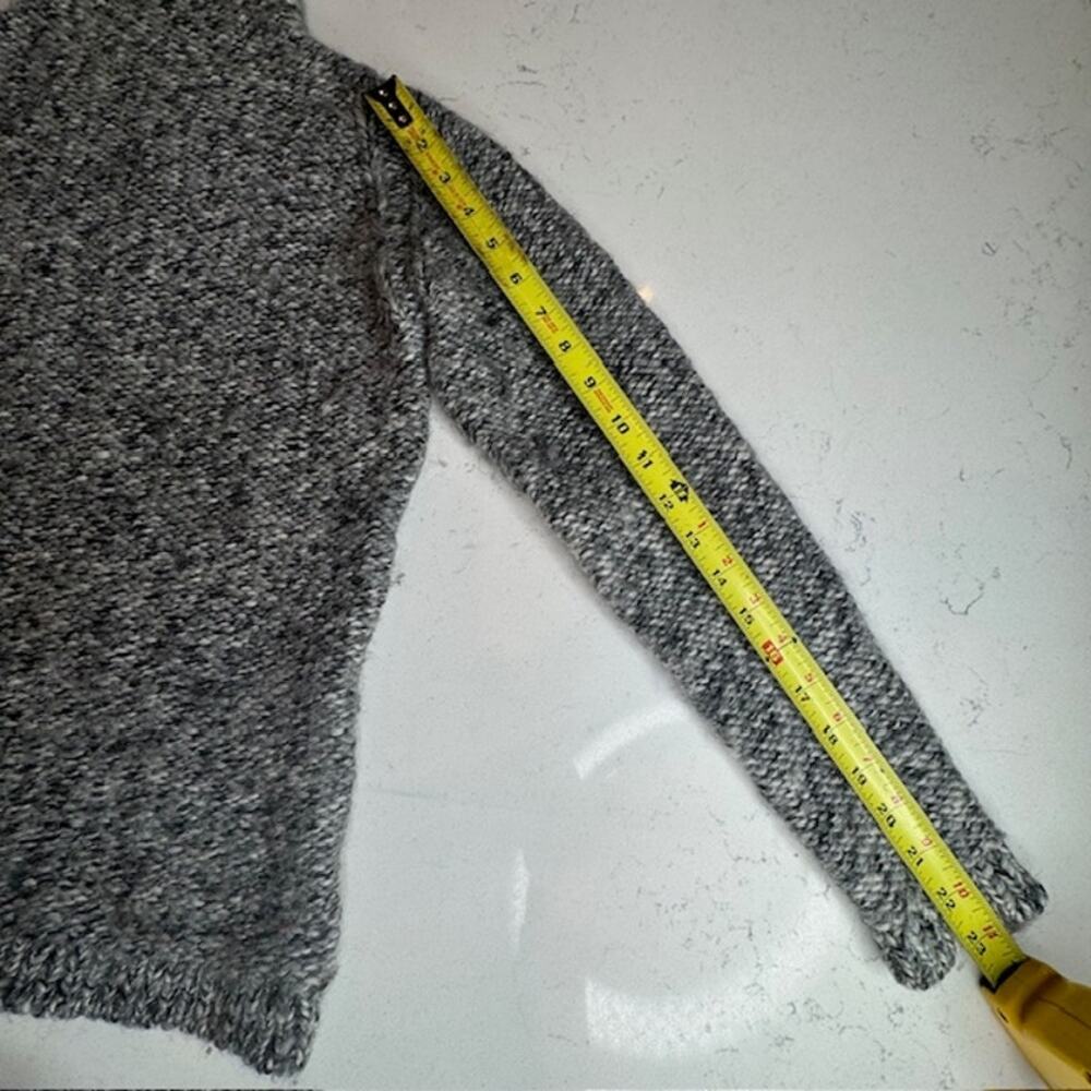 Burns Gray Marled Cable Knit Sweater Small Wool Alpaca Funnel Neck Cozy - Picture 13 of 15